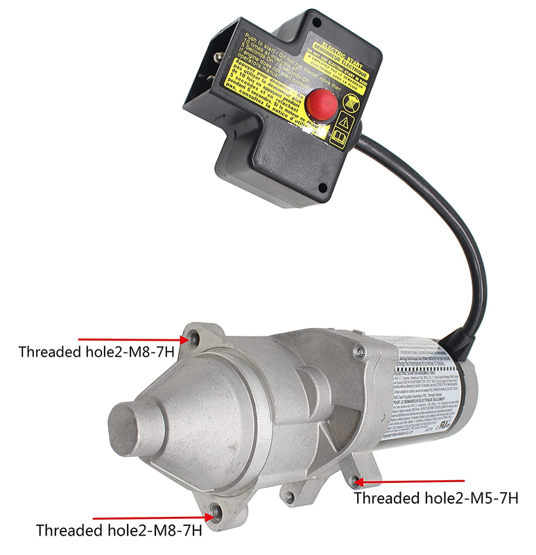  Démarreur électrique JQ170-4 pour moteur de souffleuse à neige LCT 414cc Honda GX390